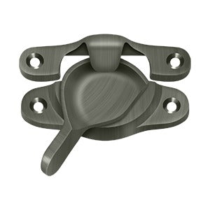 Window sash lock measuring 1-1/8" x 3", available in multiple finishes, sold individually for secure window operation.
