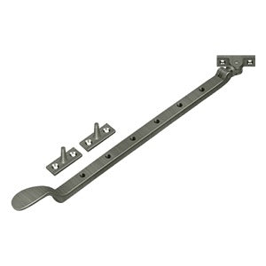 13-inch colonial window casement stay adjuster with multiple finishes, sold individually for secure window positioning.