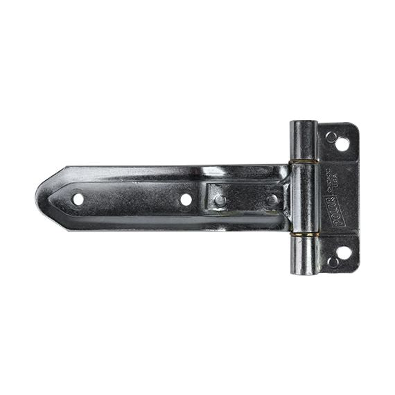 Embossed steel square corner hinge with reverse brackets, zinc plated, available in multiple sizes, sold individually.