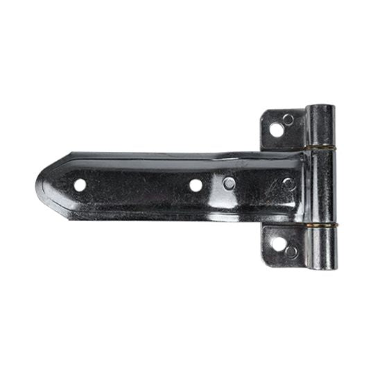 Embossed steel square corner hinge with reverse brackets, zinc plated, available in multiple sizes, sold individually.
