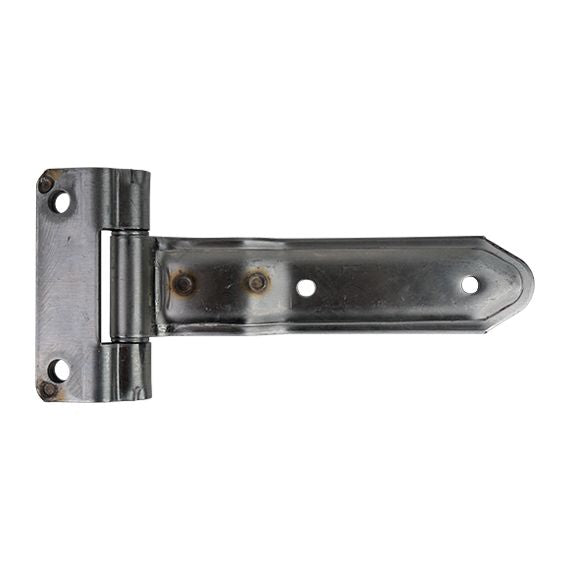 Embossed stainless steel square corner hinge with reverse brackets for trucks and trailers, available in multiple sizes.