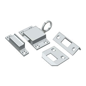 Transom window catch set, 1-5/8" x 2-1/4", available in multiple finishes, sold individually for secure window closure.