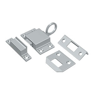 Transom window catch set, 1-5/8" x 2-1/4", available in multiple finishes, sold individually for secure window closure.