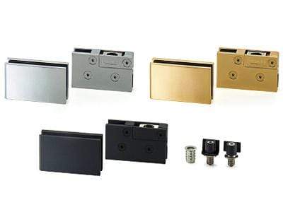 Inset glass door hinges for cabinets in various finishes, sold individually for versatile installation options.