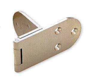 Brass overlay door angle hinge for cabinets, available in multiple finishes, sold individually for versatile use.