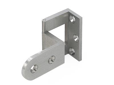 Satin nickel overlay door angle hinge for cabinets, available in multiple sizes, sold individually.