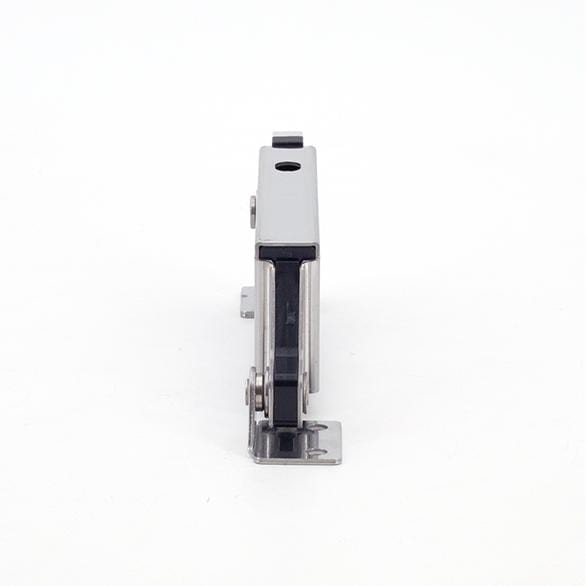 Stainless steel adjustable spring-loaded lid stay for side wall mounting, sold individually for easy installation.