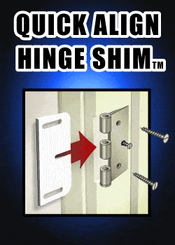 Door hinge shims, 3.5 inches, made in the USA, designed for quick alignment of door hinges for easy installation.