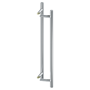 Back-to-back round offset pulls in various sizes and finishes, sold in a convenient two-pack for doors.