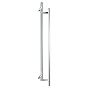 Back-to-back round offset pulls in various sizes and finishes, sold in a convenient two-pack for doors.
