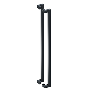Modern back-to-back offset pulls in various sizes and finishes, sold in a convenient two-pack for doors.