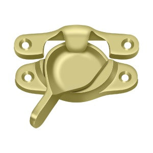 Window sash lock in various finishes, measuring 1-1/8" x 3", sold individually for secure window operation.