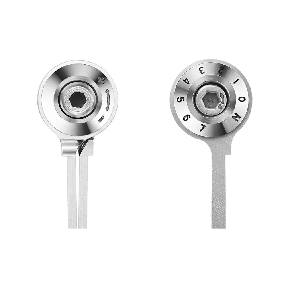 Adjustable self-closing hinge set in stainless steel, designed for heavy doors, includes three 5x5 inch hinges.