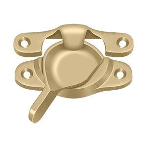 Window sash lock in multiple finishes, measuring 1-1/8" x 3", sold individually for secure window operation.