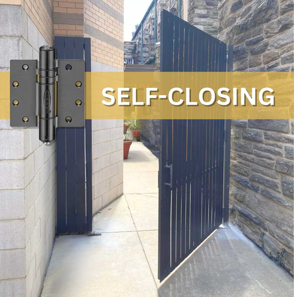 Commercial Spring Hinges - Heavy Duty No Slam Self-Closing Spring Hinge - 4 1/2" X 4 1/2" - Full Mortise - 304 Stainless Steel - For 1-3/4" Thick Doors Up To 260 Lbs. - 3 Pack