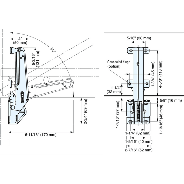 Soft Close Lid Stay - Lift Assist - Multiple Torques Available - Sold As Set