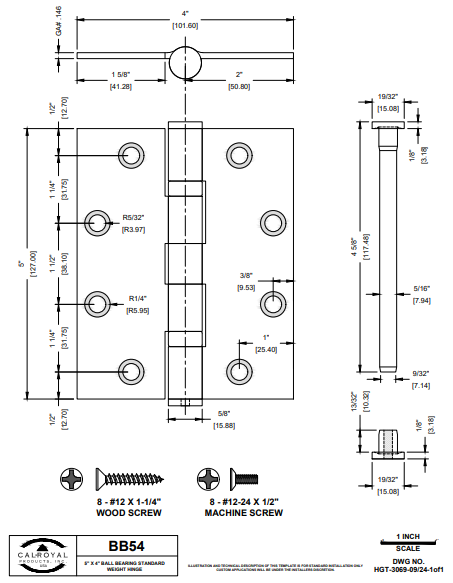 Stainless Steel Ball Bearing - Full Mortise Standard Weight - Multiple Sizes - Sold In Sets Of 3
