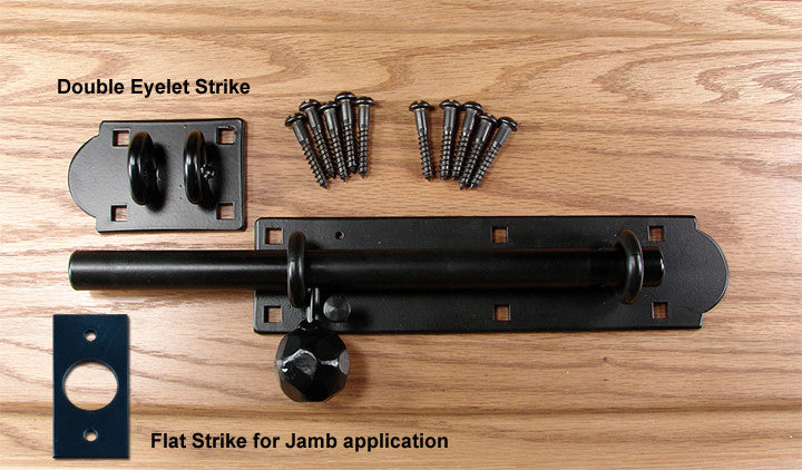 Classic Heavy Duty Surface Slide Bolt with double eyelet & round head screws