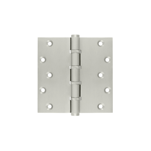Commercial Ball Bearing Hinges - Deltana Commercial Ball Bearing 5" X 5" Square Corner 4 Ball Bearing Full Mortise Hinge - Solid Brass - 2 Pack