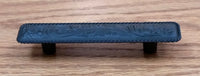 Engraved drawer pull with rope edge design in oil rubbed bronze finish, sold individually for cabinetry.