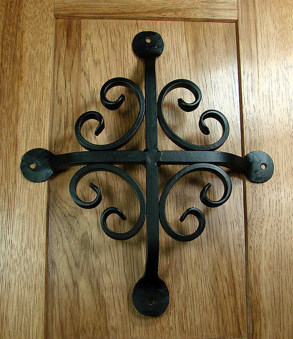 Premium fishtail scroll grille for doors and gates, 10x12 inches, available in multiple finishes, sold individually.