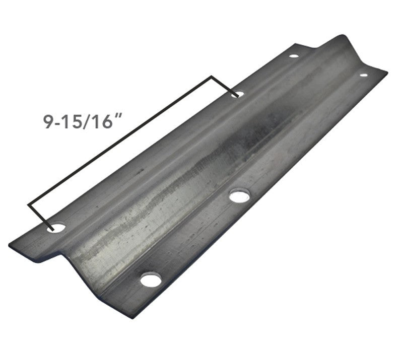 Galvanized steel V-track with holes, 20 feet long, 12 gauge, ideal for sliding door systems and heavy-duty applications.
