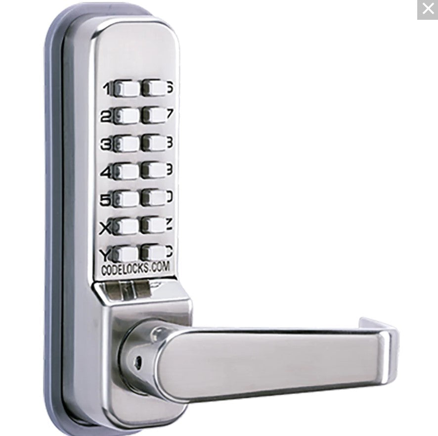 Mechanical gate lock with code, 400 Series, tubular latchbolt, available in multiple finishes, sold individually.