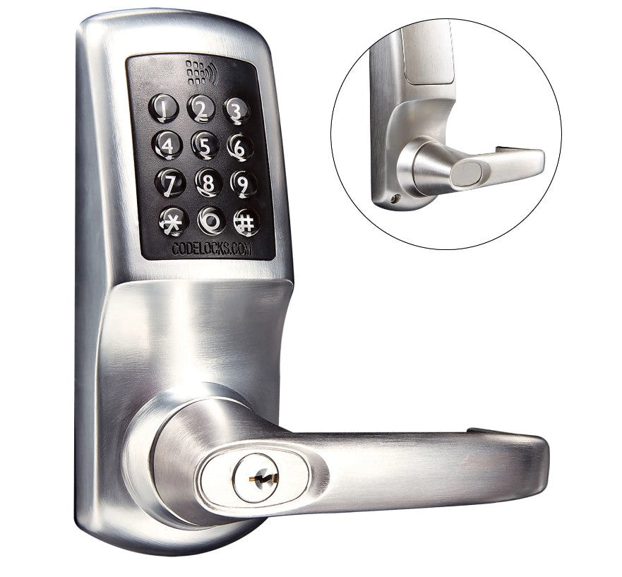 Gate Lock with Code - 5500 Series - Smart Medium Duty Tubular Latch - Brushed Finish - Multiple Cylinder Options Available - Sold Individually