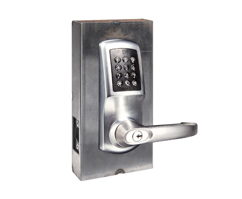 Gate Lock with Code - 5500 Series Aluminum Gate Box Kit - Smart Medium Duty Tubular Latch - Brushed Finish - Sold as Kit