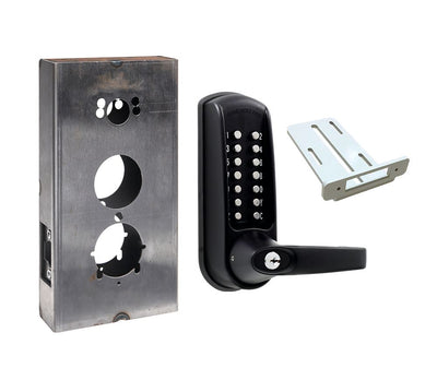 Gate Lock with Code - 600 Series Steel Gate Box Kit - Mechanical Heavy Duty Tubular Latchbolt - Quick Code Change - Multiple Finishes Available - Sold as Kit