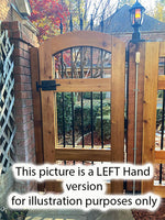 Cottage style gate latch kit with levers for right and left handing, designed for two-way gate operation.