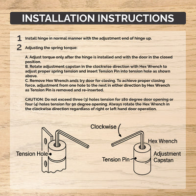 Spring Loaded Hinges - Residential - 4" With 5/8" Radius Corner - Multiple Finishes - 2 Pack