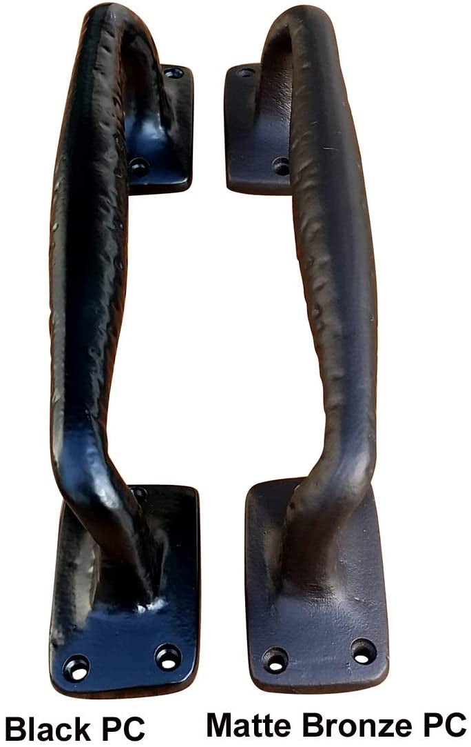 Old World style door pull appliance pull, 10-1/2 inches, available in black and matte bronze finishes, sold individually.