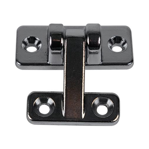 Economy zinc die-cast refrigeration hinge with a 5/16 inch offset and chrome finish, sold individually for durability.