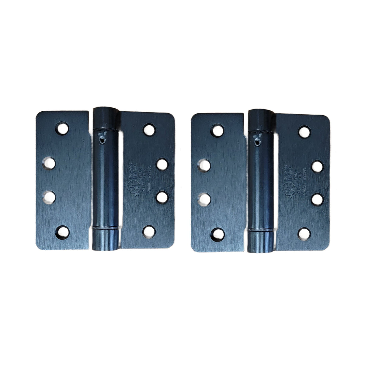 4" X 4" Spring Hinges With 1/4" Radius Corners - Template (Arch) Hole Pattern - Multiple Finishes Available - 2 Pack