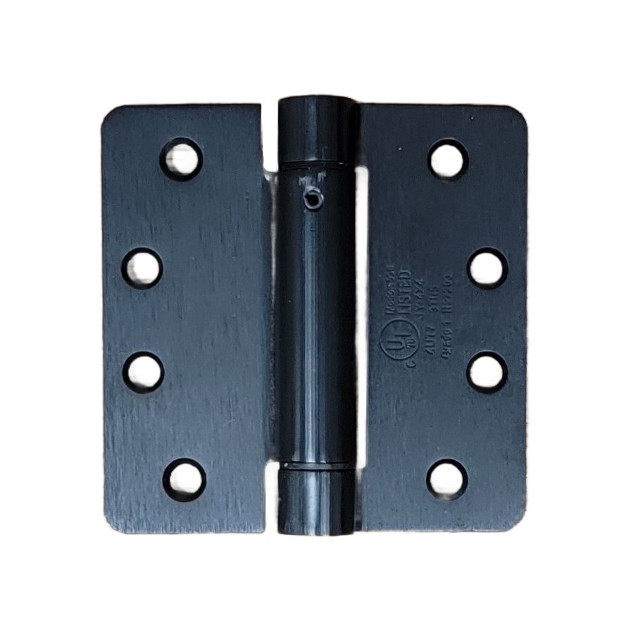 4" X 4" Spring Hinges With 1/4" Radius Corners - Template (Arch) Hole Pattern - Multiple Finishes Available - 2 Pack