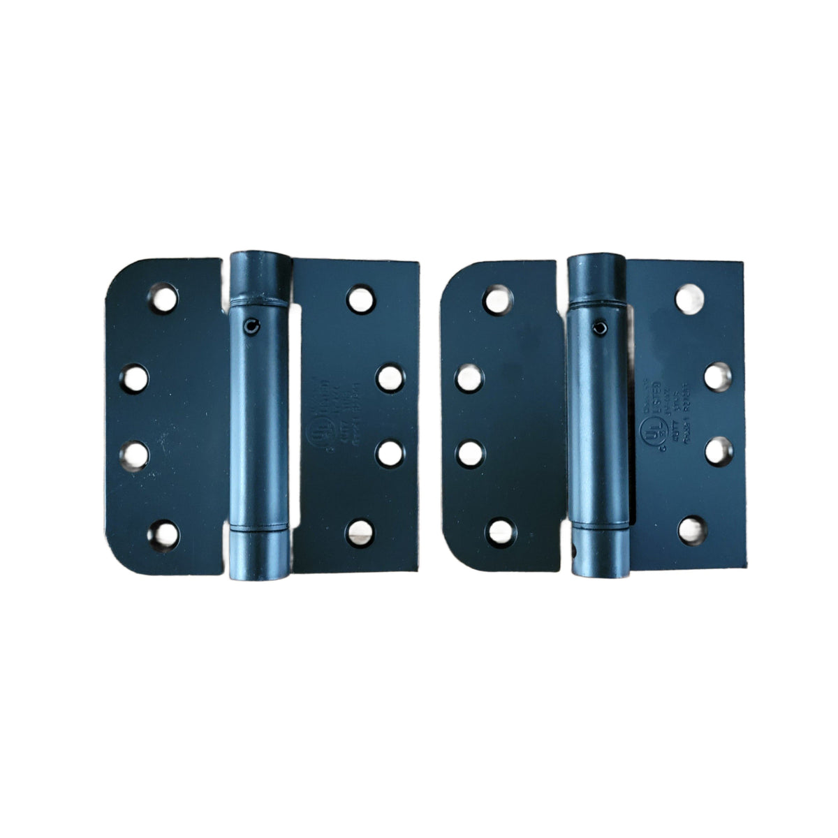 Spring Hinges Self Closing 4" With 5/8" Square Radius - Template (Arch) Hole Pattern - Multiple Finishes - 2 Pack