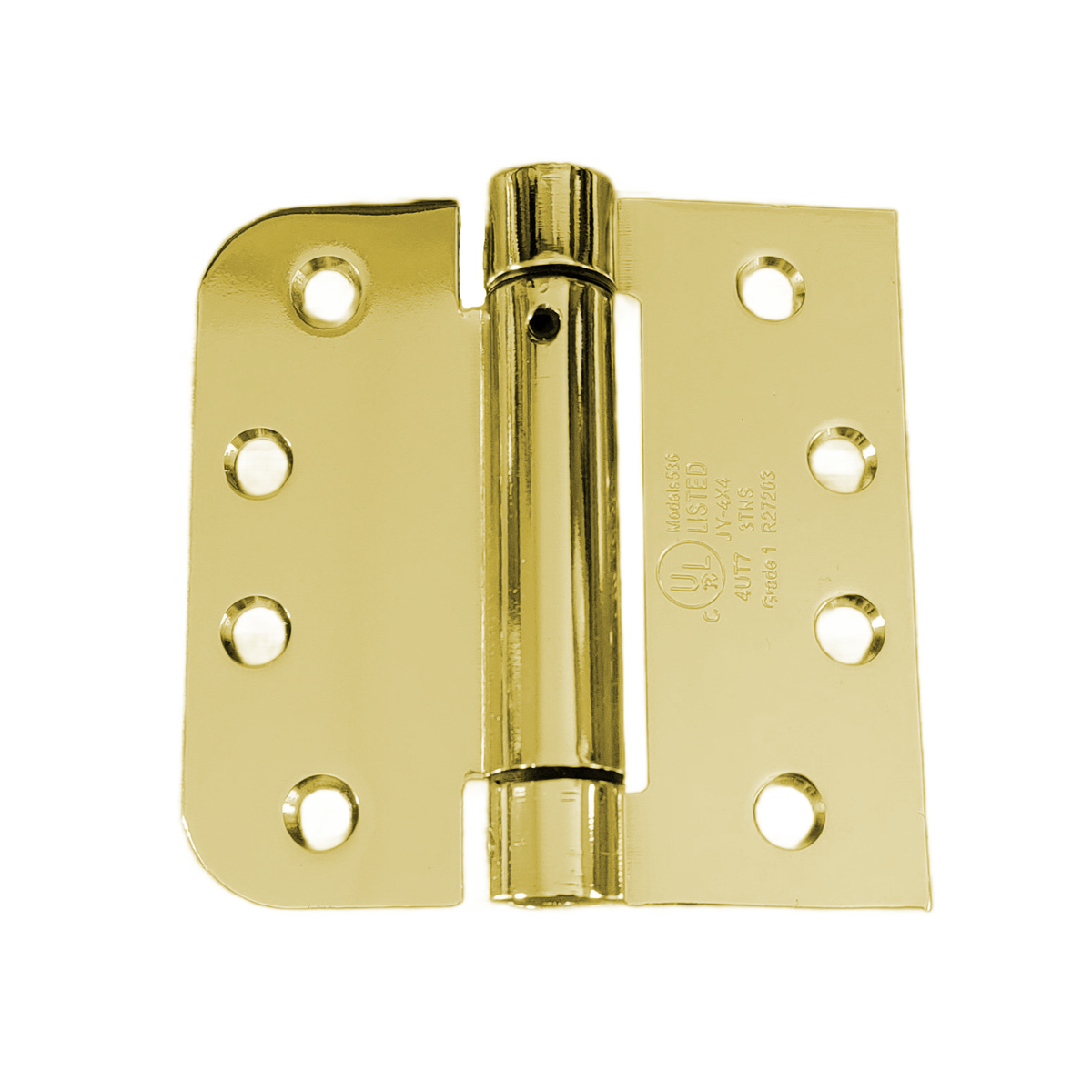 Spring Hinges Self Closing 4" With 5/8" Square Radius - Template (Arch) Hole Pattern - Multiple Finishes - 2 Pack