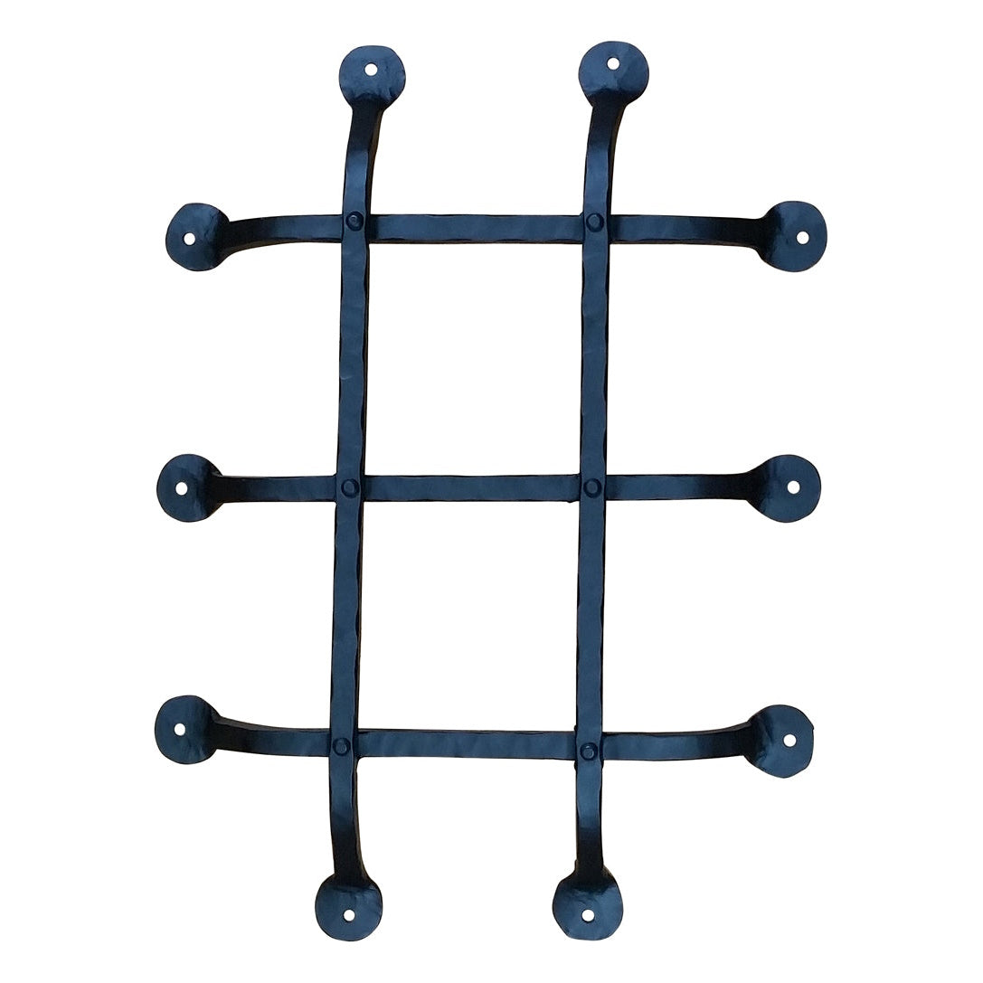 Premium flat tip door and gate grille in black powder coat finish, 12"x16", featuring five bars for durability.