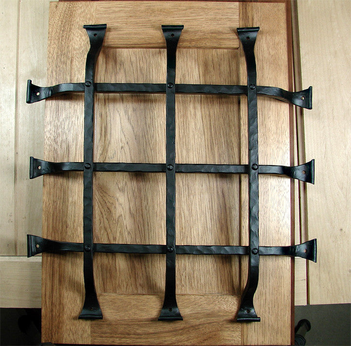 Premium curled tip door and gate grille in black powder coat finish, 16x16 inches with six bars, sold individually.