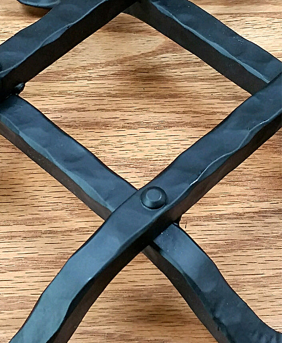 Premium curled tip door and gate grille in black powder coat finish, 9.5 x 13.5 inches, featuring five bars.