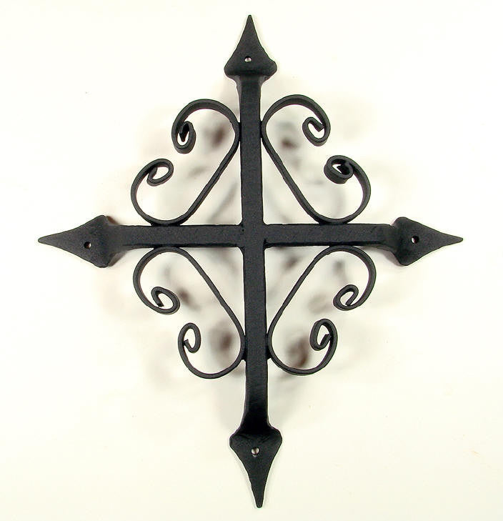 St. Augustine door and gate grille in black powder coat finish, measuring 10x12 inches, sold individually.