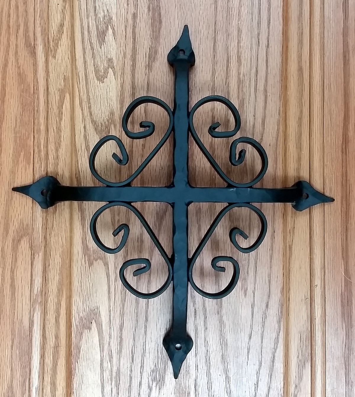 St. Augustine door and gate grille in 12x12 inch size, featuring a black powder coat finish and decorative design.