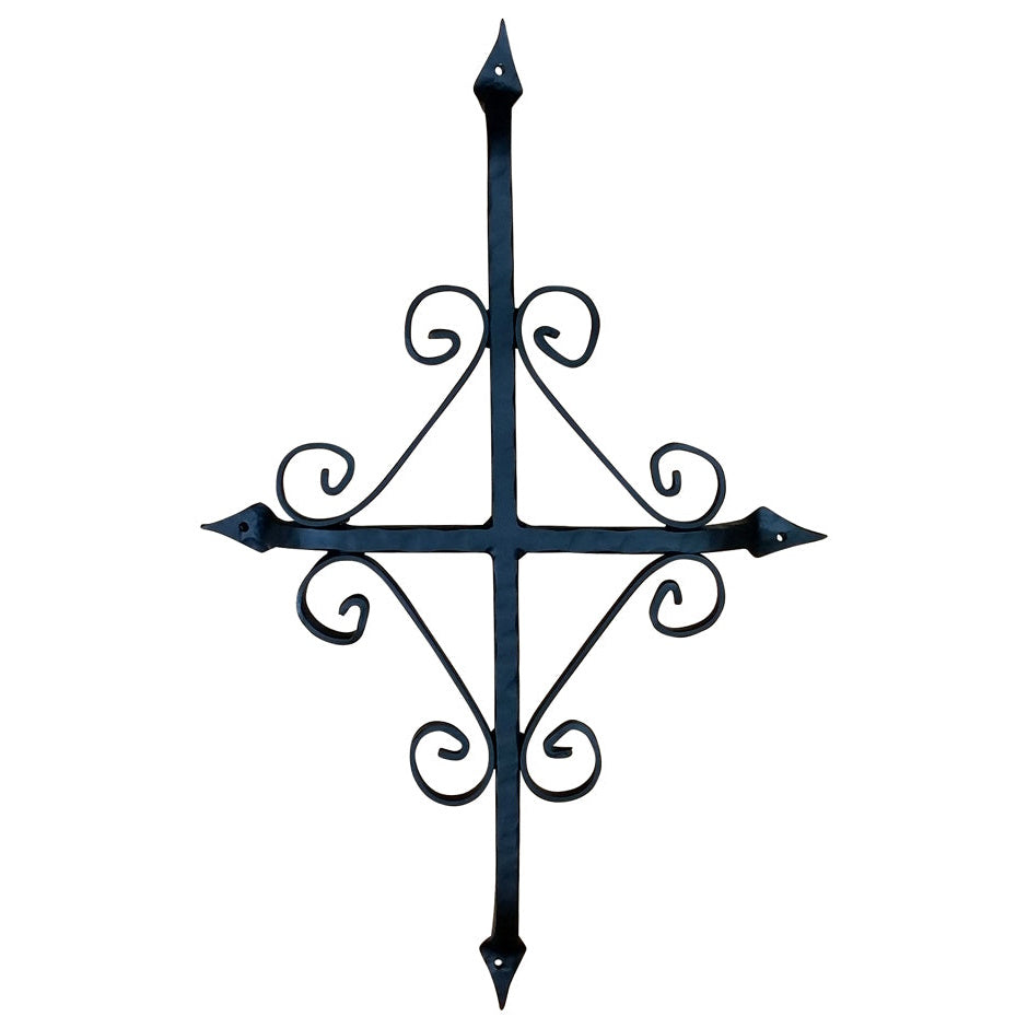 St. Augustine door and gate grille in black powder coat finish, measuring 12 inches by 16 inches, sold individually.