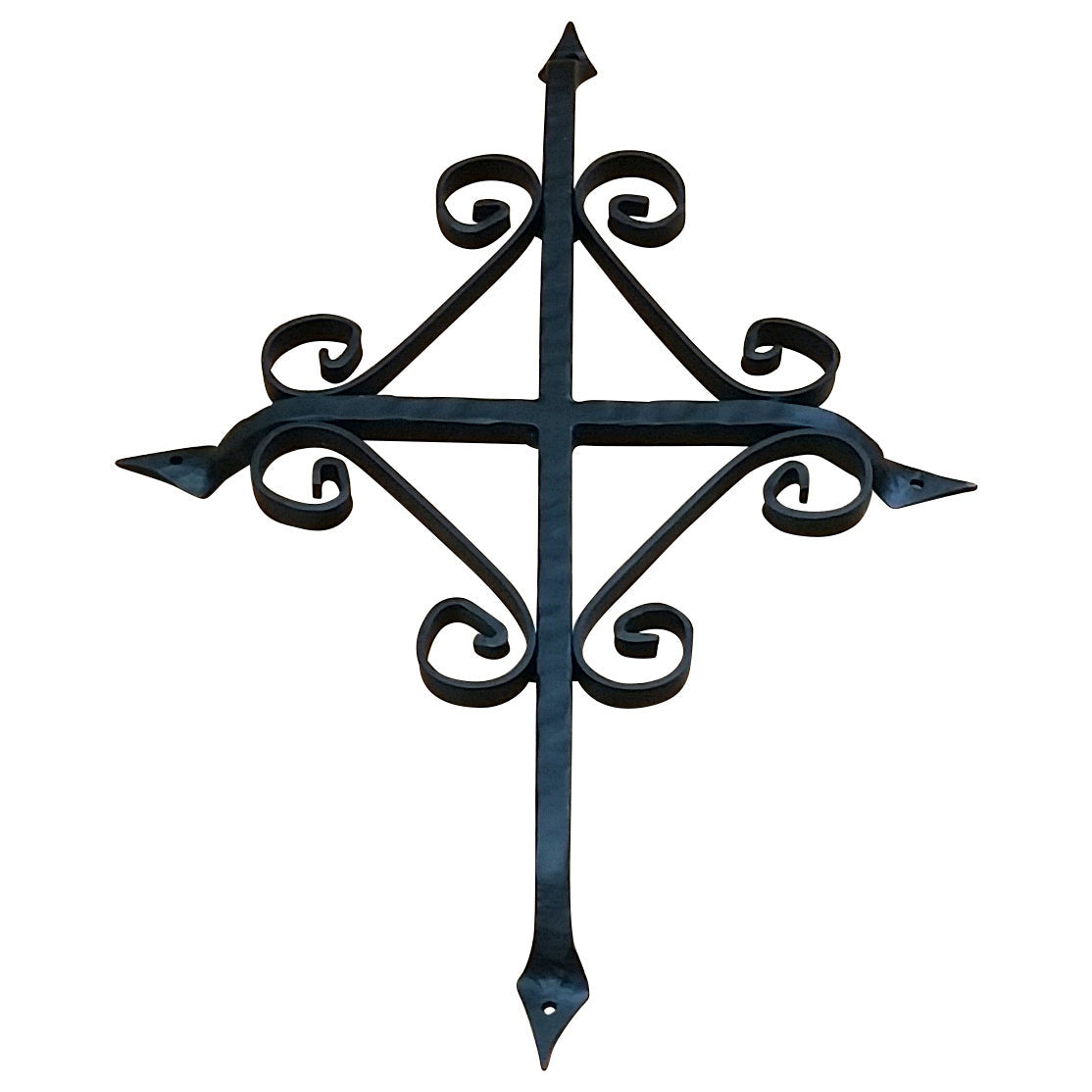St. Augustine door and gate grille in black powder coat finish, 12x16 inches, featuring decorative scrollwork.