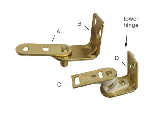 Café / Saloon Door Hinges - Double Action Hinges - Brass Finish - Sold By Set