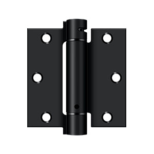 Self-closing spring hinges in black, 3 1/2" square, ideal for residential doors, sold in a 2 pack.