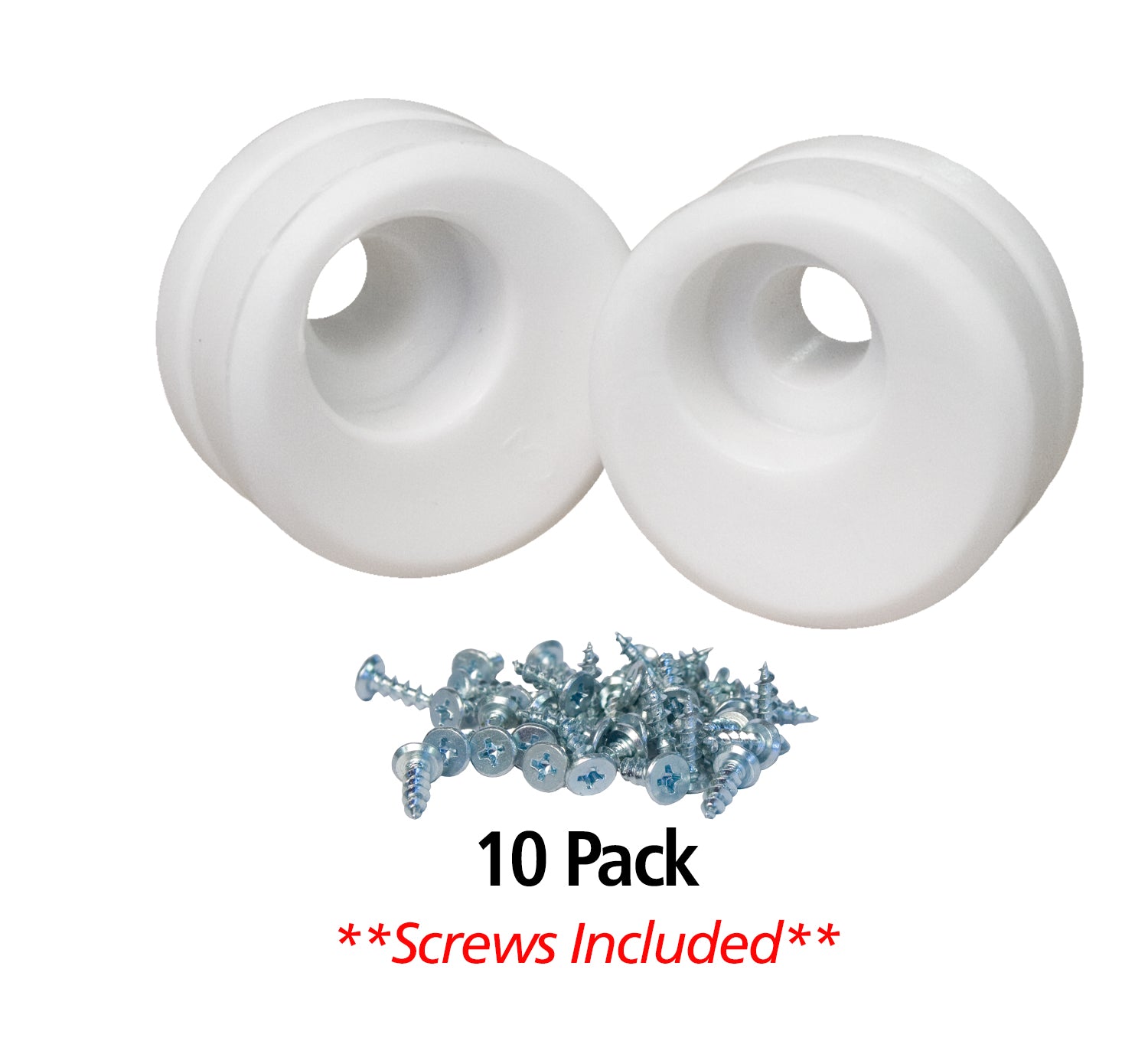 Euro cabinet door stop 10 pack with included screws for easy installation and enhanced cabinet functionality.