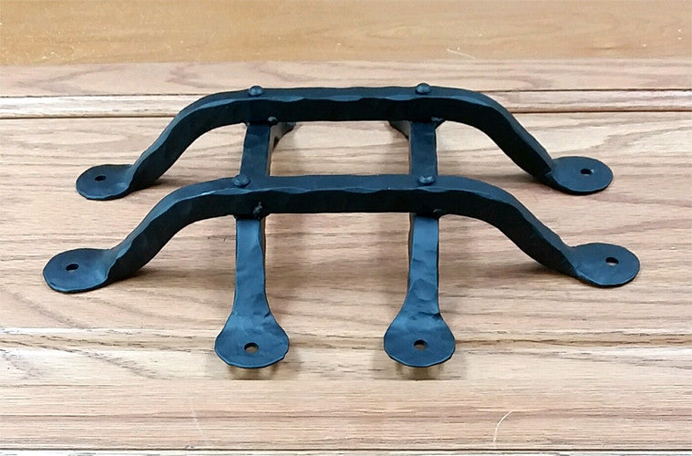 Premium flat tip door and gate grille in black powder coat finish, measuring 8x10 inches with four bars.