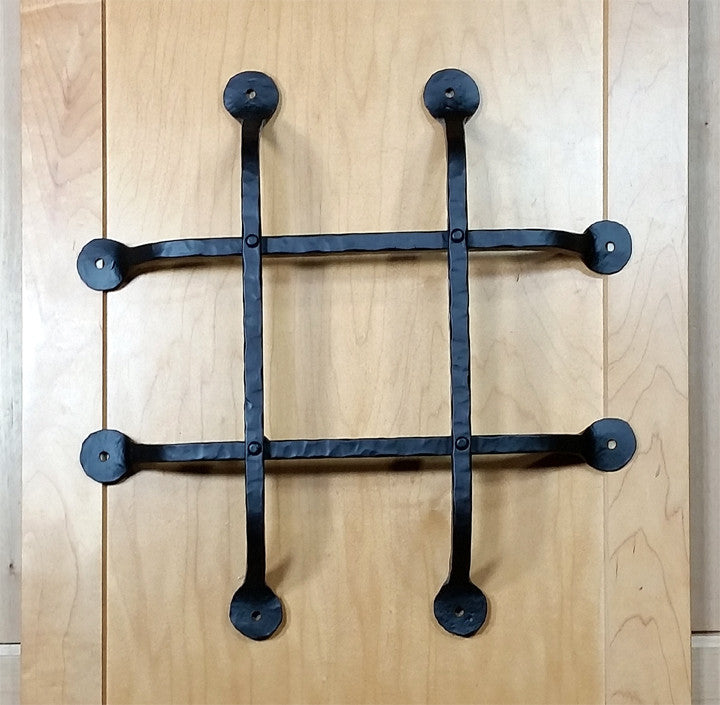 Premium flat tip door and gate grille in black powder coat finish, 14x14 inches with four bars, sold individually.